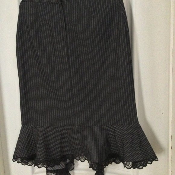 Cloarice Paris 2 pcs jacket and skirt suit 2P made in France black white strips - Picture 5 of 13